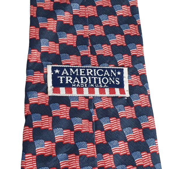 American Traditions Patriotic Flag Necktie Election Red White Blue Designer - Picture 4 of 5